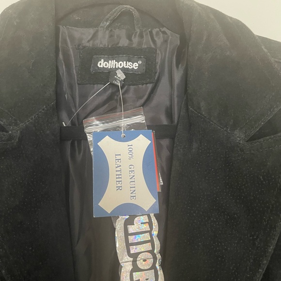 Dollhouse Suede Jacket. Y2K. Size Medium Black.New with Tag. - Picture 5 of 5